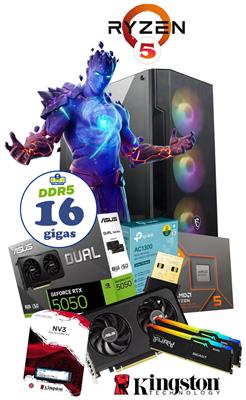 PC AMD GAMER RYZEN 5 8500G 16GB DDR5 RGB 1TB RTX5050 WIFI